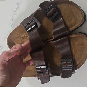 Naot Santa Barbara Sandal Buffalo Leather Mens EU42 US 9-9.5 Adjustable Buckles
